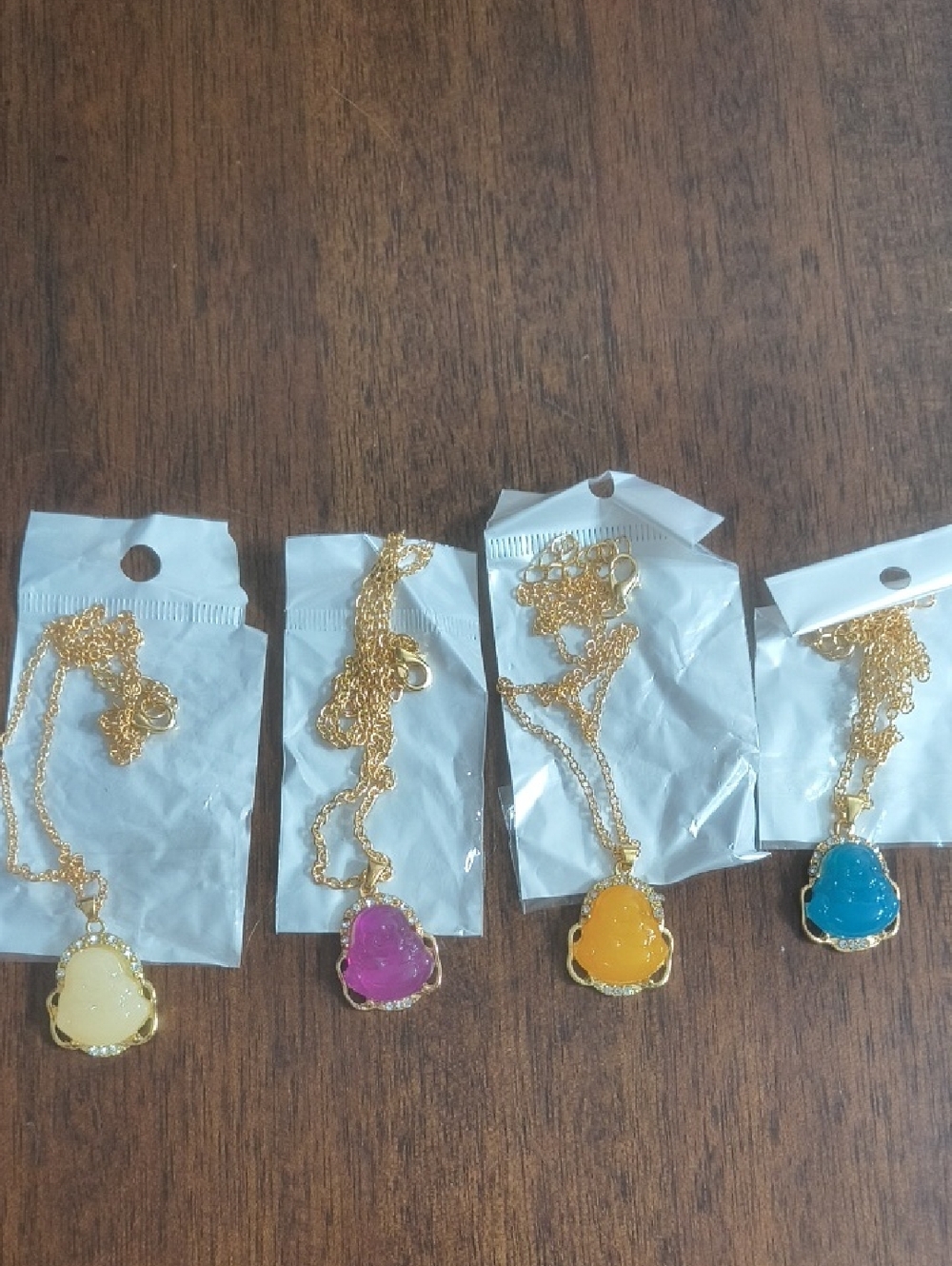 set of 4 buddha smiling necklaces ✨